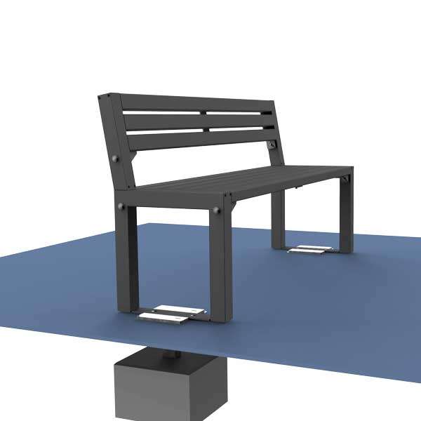 Gademøbler | Bænke | FalcoAcero stålbænk med ryg | image #7 |  
